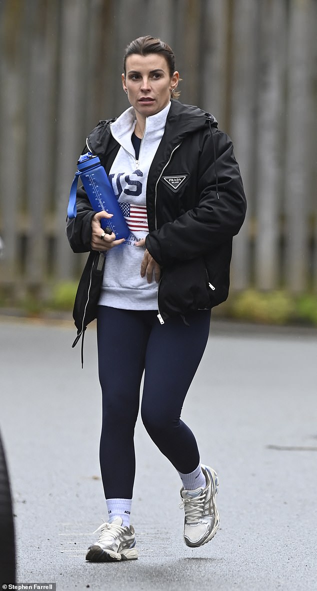 Coleen Rooney was snapped looking stylish in athleisure as she left her pilates class in Cheshire on Thursday morning