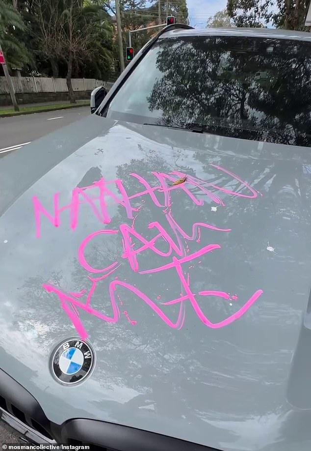 'Nathan call me' was also written on the hood of the BMW (photo)