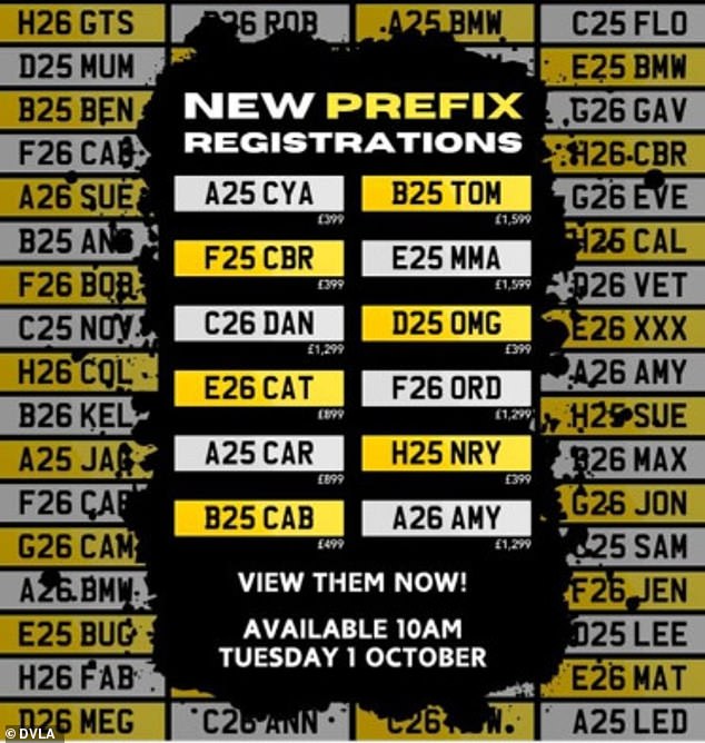 Unique opportunity: The new license plates with prefix will go on sale from October 1 and have a fixed price, so there will be no bidding wars