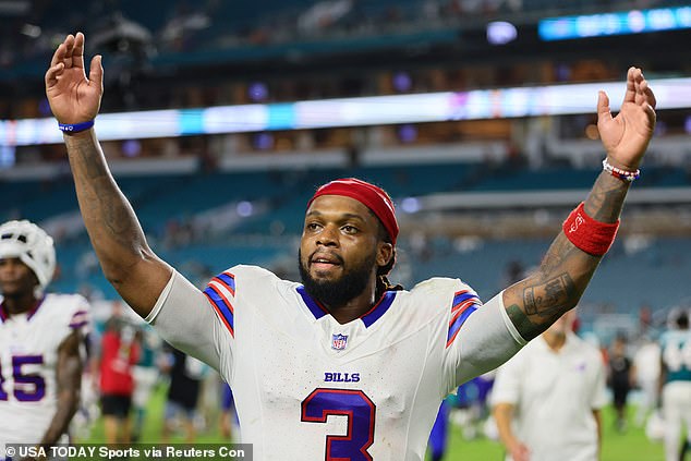 Buffalo Bills safety Damar Hamlin was criticized by NFL fans on Thursday for celebrating his accomplishments