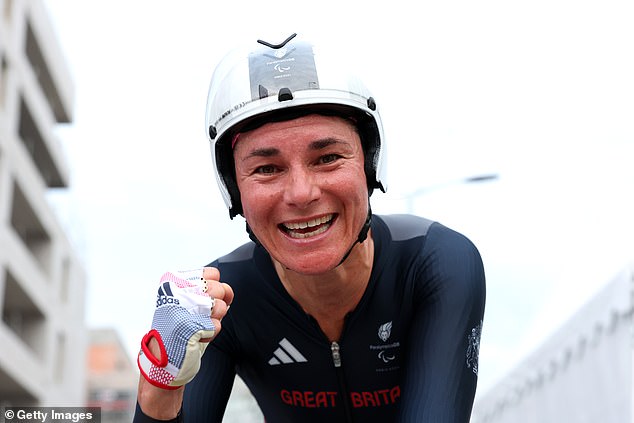 Dame Sarah Storey secured her 18th Paralympic gold medal with success in the time trial in Paris