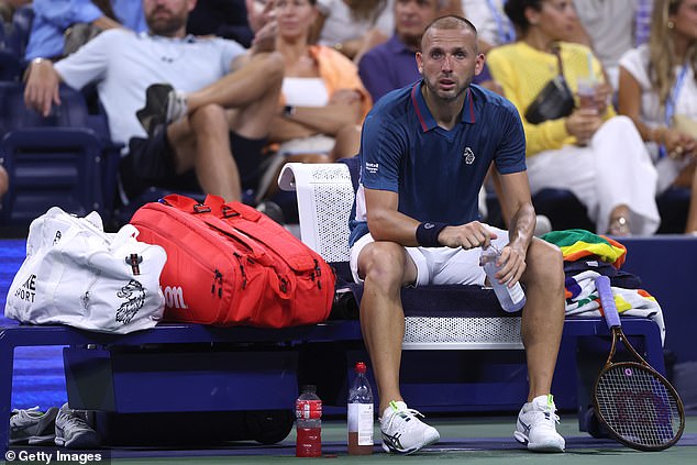 Great Britain's Daniel Evans reacts after loss to Australia's Alex de Minaur