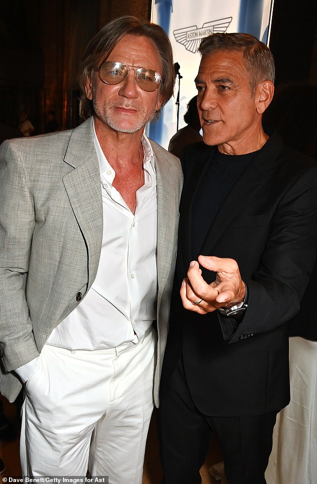 Daniel Craig and George Clooney put on an equally elegant show on Monday night as they attended the launch of the new Aston Martin Vanquish in Venice