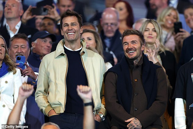 David Beckham has been photographed next to Brady in the stands at St Andrews