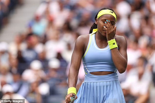 Defending champion Coco Gauff has been knocked out of the US Open after a nightmarish performance