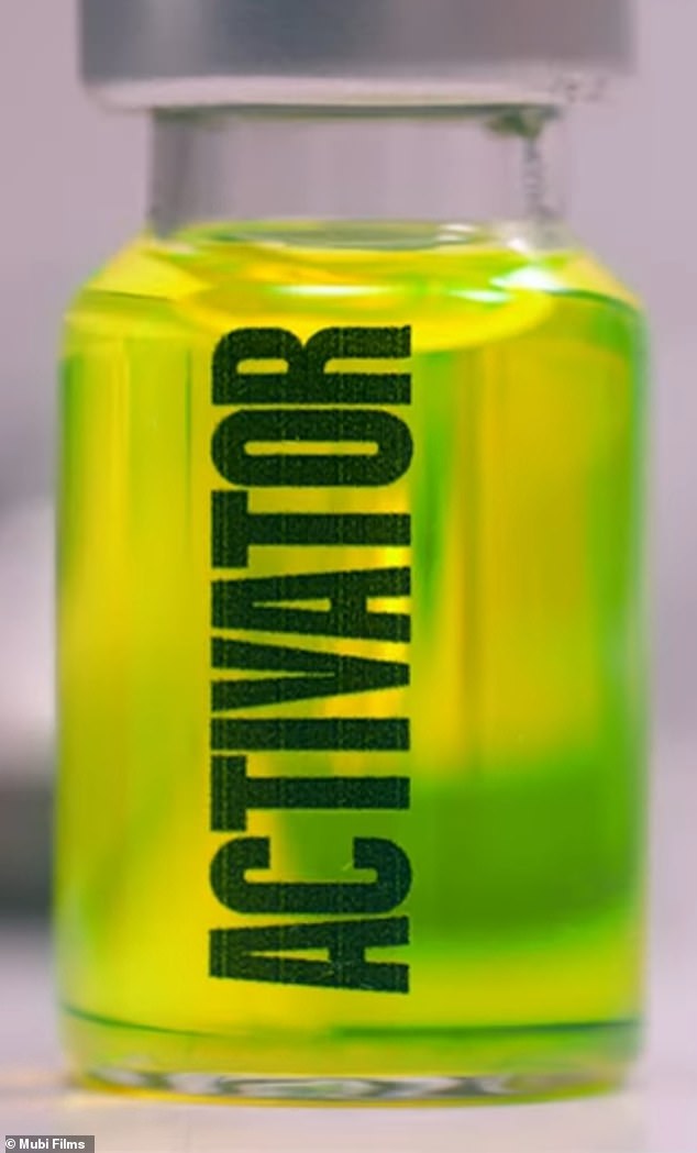 The neon green liquid that Sparkle injects into the film. The black market product is called 'the substance'