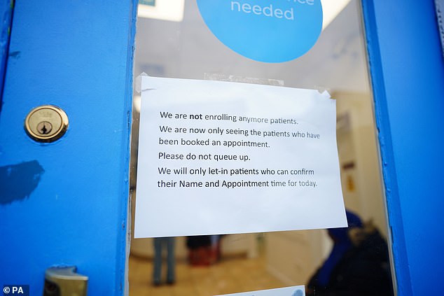 Today more patients turned up wanting an NHS dentist, only to be met with a sign on the door saying: 'We are no longer accepting patients.' Pictured is the sign outside St Pauls Dental Practice earlier this year