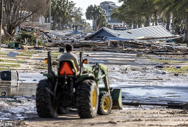 When residents staying on the island woke up Friday morning, they discovered that the island had been bare by the wind and that there was debris in the streets.