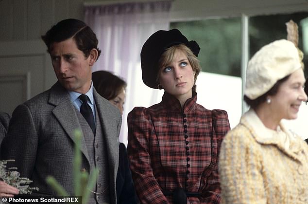 Prince Charles and Princess Diana join the late Queen Elizabeth at the Braemar Games in Scotland in September 1981