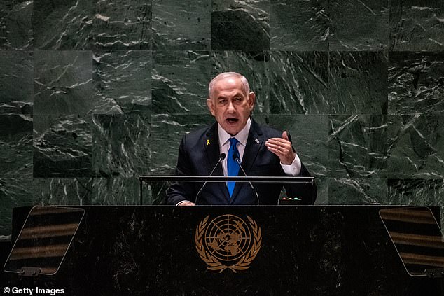 Israeli Prime Minister Benjamin Netanyahu speaks at the United Nations General Assembly (UNGA)