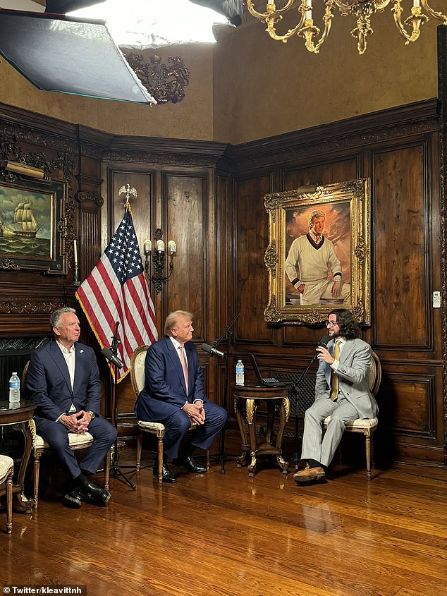 Donald Trump during an interview at X's Spaces at Mar-a-Lago on Monday night, where he discussed his new business venture