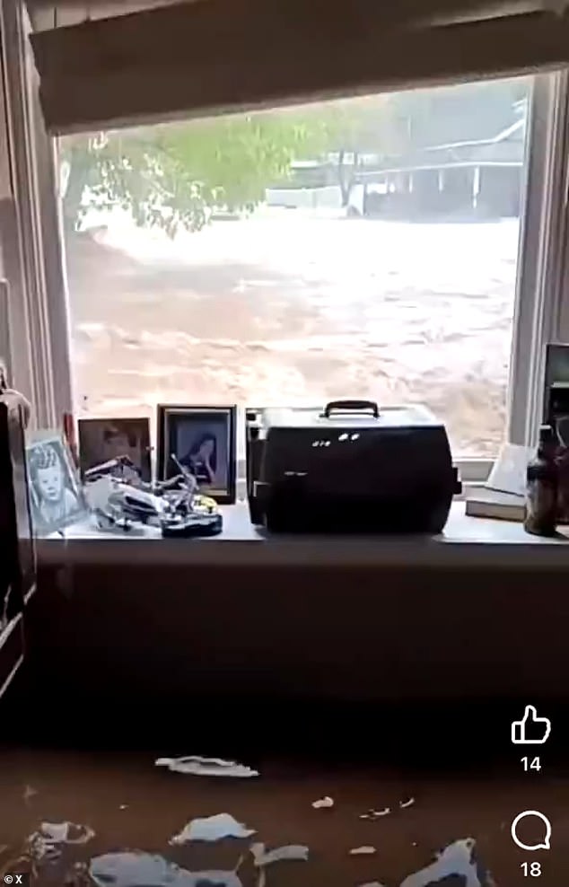 Breathtaking footage captured the moment severe flooding caused by Hurricane Helene swept through the home of Tennessee resident Jeffrey Fuller