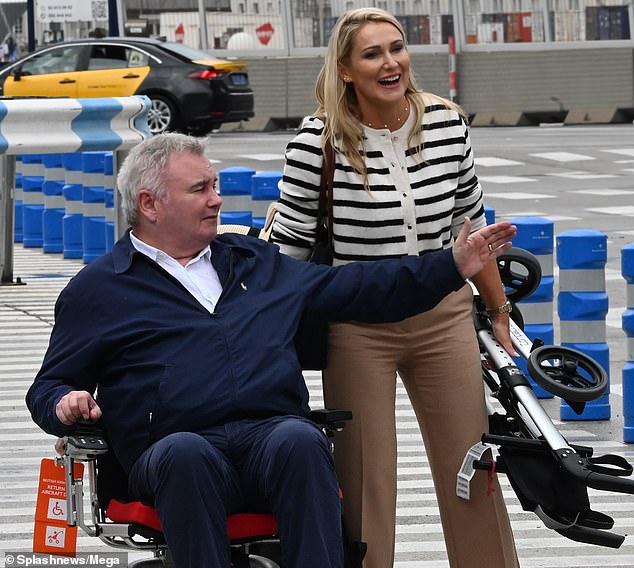 Eamonn Holmes, 64, is not moving in with girlfriend Katie Alexander, 42, contrary to reports (pictured Monday)