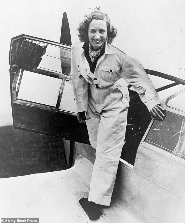 Beryl Markham slept with both the Prince of Wales and the Duke of Gloucester when she joined them in Kenya in 1928. Above: The pilot stands on the wing of her plane