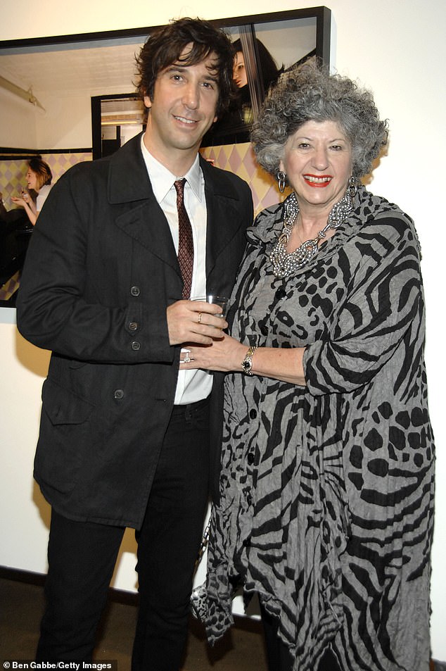 David Schwimmer (left, pictured in 2010) revealed that the late Dame Elizabeth Taylor once gave his mother Arlene Coleman-Schwimmer (right) a special 'bonus gift' after one of her seven divorces