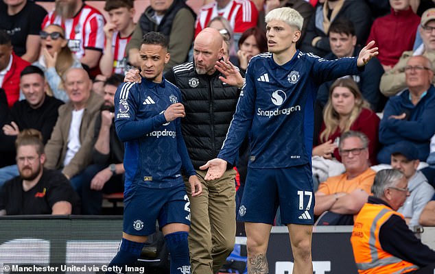 Erik ten Hag has told Man United winger Antony (left) that he must earn the right to play