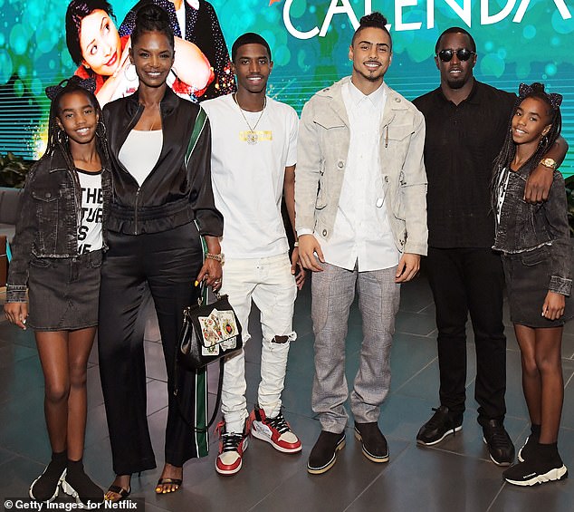 Diddy and Porter's children broke their silence in a desperate bid to put to rest conspiracy theories surrounding their mother's death (left to right) Porter, Christian Casey Combs, Quincy Brown, Diddy, D'Lila Combs and Jessie Combs