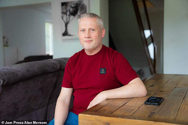 Simon Cummings, 53, first noticed a 'loss of strength' in his right arm but suspected he had a pinched nerve in his shoulder. In early 2020, he started to notice yellowing in his eyes and skin