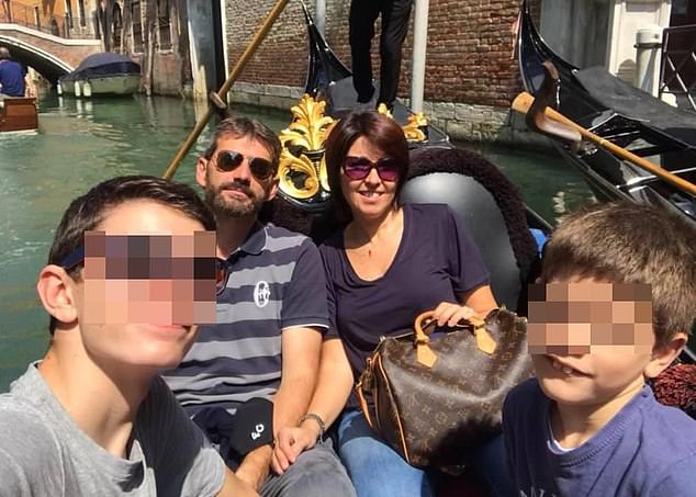 Riccardo (bottom left) chillingly told police he killed his family to 