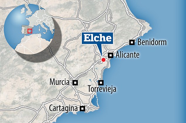 The murder took place in a residential complex near Elche, near Alicante on the Costa Blanca