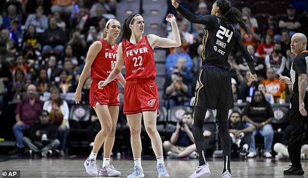 Fired up Caitlin Clark pushes WNBA rival away and argues with