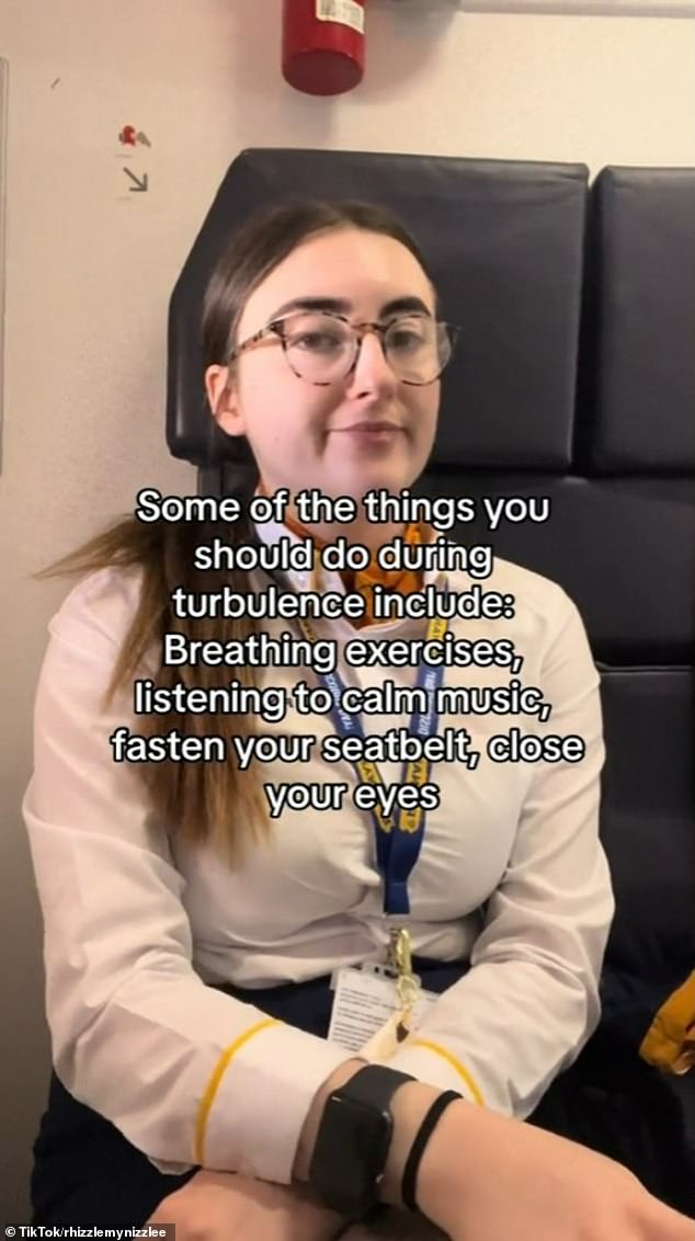 In her video, which has now been viewed more than 2.5 million times, she explains how turbulence is a sudden change in airflow that can cause the plane to jolt.