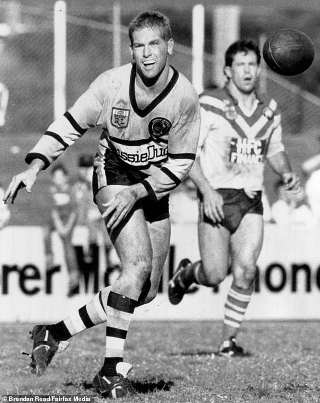 Concerned teammates desperately try to locate former soccer star Michael Speechley (pictured playing for the Sharks in 1987), who cannot be reached