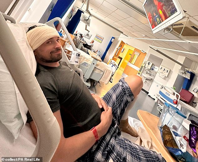 James Greenwood, 42, from Wales, was told by doctors that his headaches were likely the result of working behind a screen combined with dehydration.