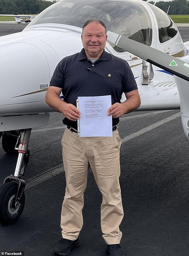 A group of four who died in a private plane crash in Vermont on Sunday have been identified. Pilot Paul Pelletier (pictured), a 55-year-old from Columbia, Connecticut, was among the dead. It is not yet clear whether the plane in the photo was the one that crashed