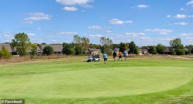 The skirmish took place Friday afternoon on the lawn of The Links at Heartland Crossing in Morgan County, Indiana