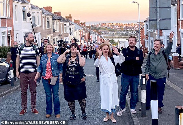 Fans were given even more hints about the wedding that will take centre stage in the Gavin And Stacey Christmas Special as filming wrapped on location in Barry on Wednesday