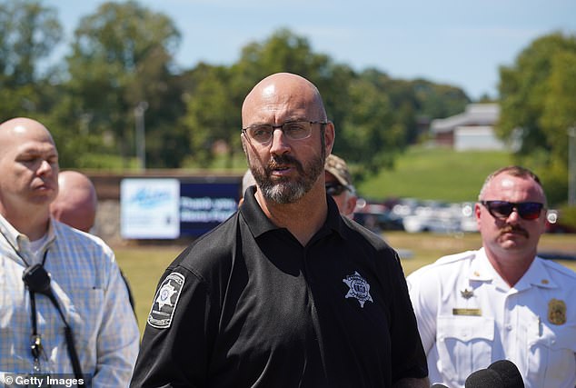 Barrow County Sheriff Jud Smith is pictured speaking to the media following the shooting at Apalachee High School on Wednesday. He called the shooting 