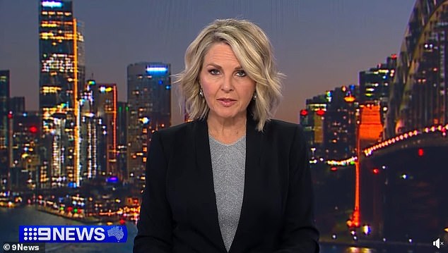 Above, Georgie Gardner presents Nine's news bulletin on the night of her alleged on-set tirade