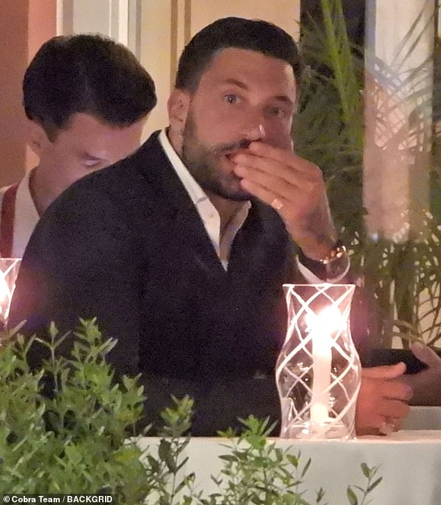 Giovanni Pernice looked tense on the final night of his holiday in Portofino on Saturday, as BBC bosses prepare to publish their reports on the investigation into bullying in the coming days