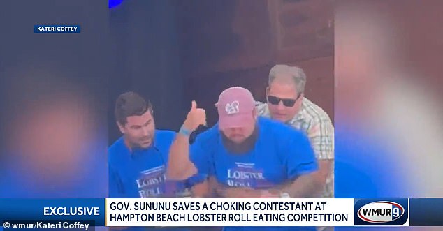 New Hampshire Republican Governor Chris Sununu took action Sunday after a man began choking during a lobster roll eating contest