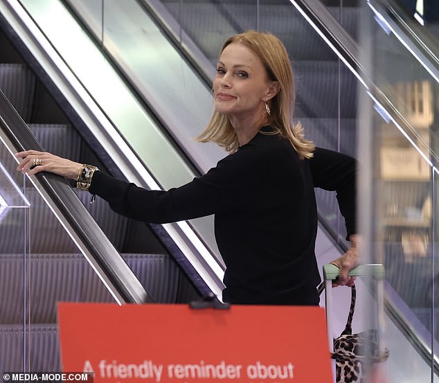 Belinda Carlisle (pictured) turned heads on Saturday as the Heaven Is A Place On Earth hitmaker walked through the arrivals hall at Sydney Airport dressed head to toe in black.