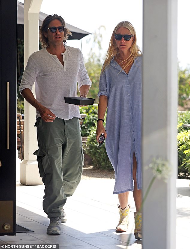 Gwyneth Paltrow was spotted enjoying a lunch date with husband Brad Falchuk as she prepares for her long-awaited return to the silver screen