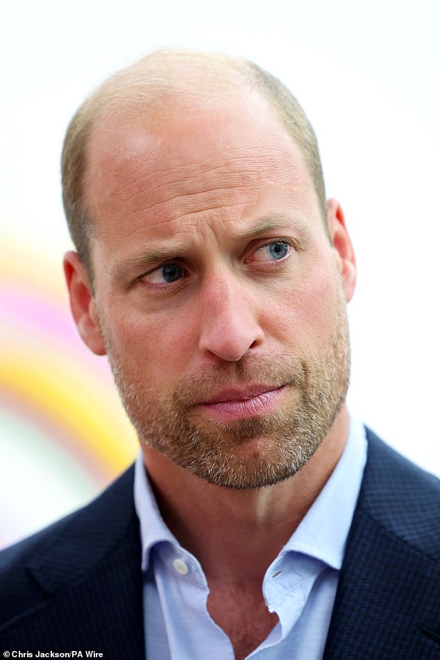 Prince William (pictured with his new beard) during a visit to the Saatchi Gallery in Chelsea, London, to view Homelessness: Reframed