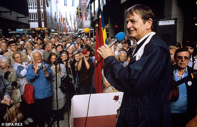 Olof Palme was shot dead in February 1986 as he walked home from the cinema