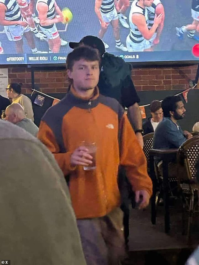 Ginnivan was spotted at the London Tavern in Richmond the night before the Hawks' elimination final against the Bulldogs on Friday night