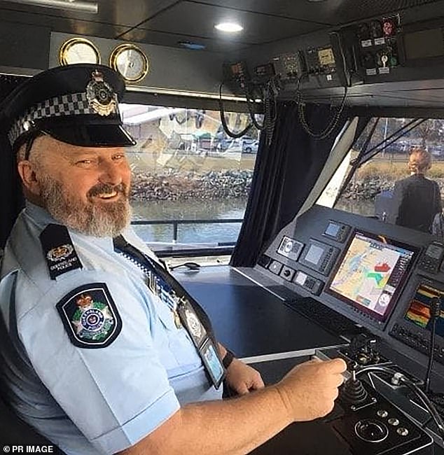 Gold Coast officer Brendan Wiblen (pictured) died on Wednesday during the Wall 2 Wall Ride for Remembrance near Glen Innes in the Northern Highlands of NSW