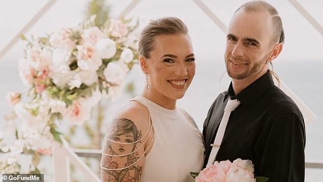 Dylan Stokes (right) died minutes from home, exactly 16 months after marrying Alana (left)