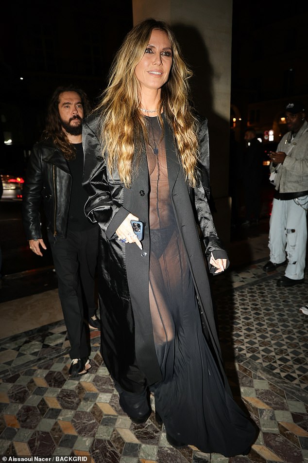 The stars were on hand for a Paris Fashion Week party at the chic Costes restaurant on Friday evening, including Heidi Klum (seen), Bella Thorne and Stella Maxwell