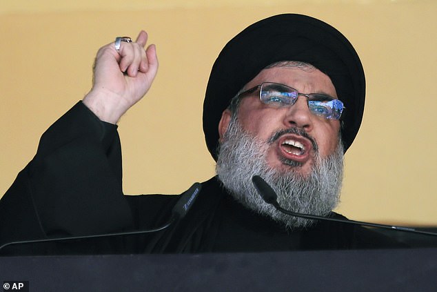 Hassan Nasrallah shook hands with an Israeli agent who passed on the unknown substance, according to a Saudi Arabian news channel