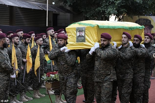 The funeral of Ibrahim Aqil, Hezbollah's head of military operations and acting commander of the Radwan Force, took place on Sunday