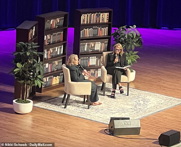 Hillary Clinton (left) kicked off her book tour Monday night at DAR Constitution Hall in Washington, DC. The former Democratic presidential candidate was interviewed by Katie Couric (right)