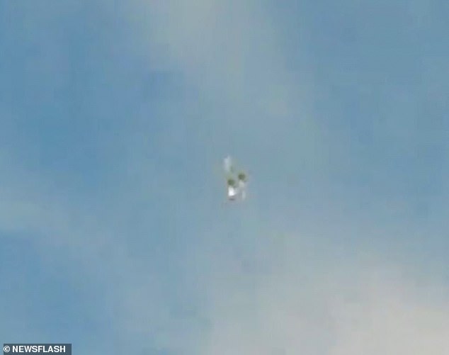 Horror footage captured the moment the plane crashed with both pilots inside