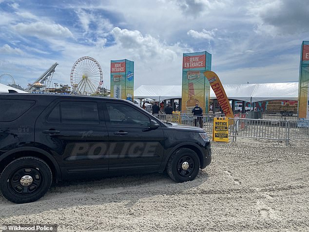 The woman was relaxing on the beach in Wildwood, New Jersey on Wednesday when she was hit by the car