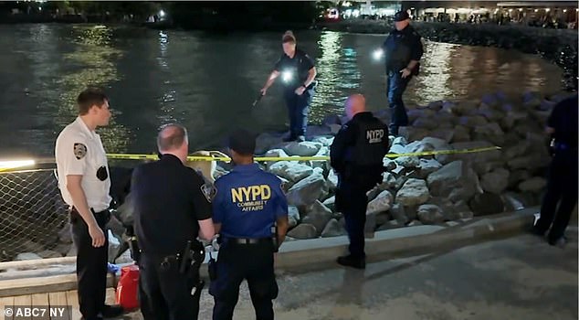 Human remains were discovered on the shore of Brooklyn Bridge Park on Saturday