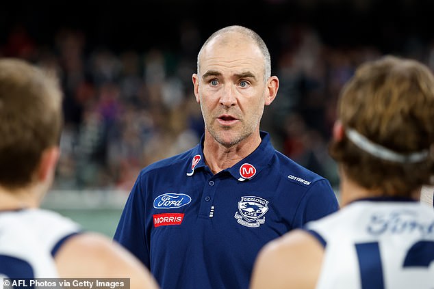 Former Cats player, now Geelong assistant coach Steven King (pictured) collapsed during a training session at the club's home field on Friday